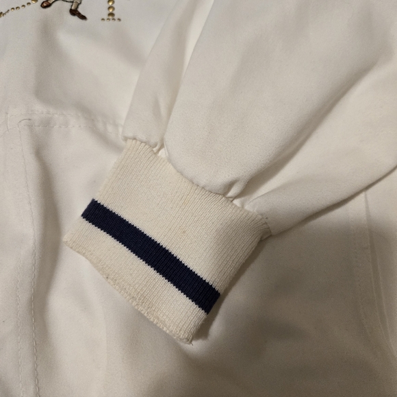 Vintage Quatum Sportswear Golf Wondbreaker Pullover White Size Med "Play Golf" - Picture 10 of 11
